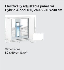 Electrically adjustable table for A Pod