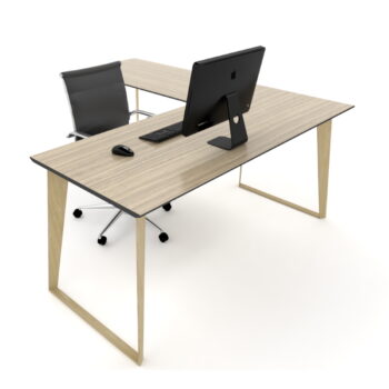 Skill Single Desk Timber grain leg