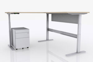 L Shaped Electric Desk Raised V2