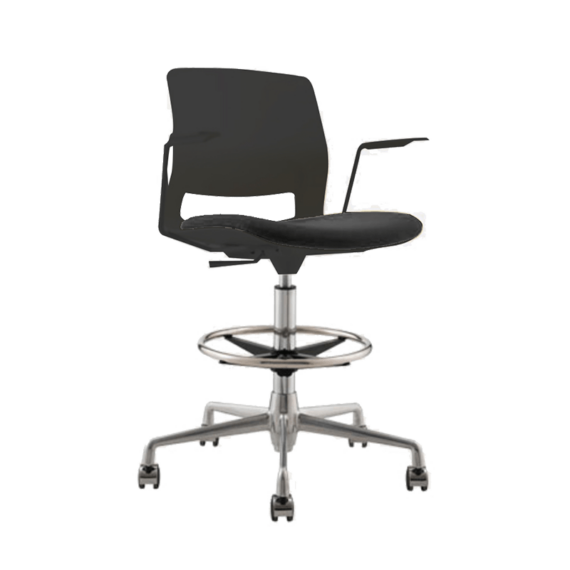 ARM STOOL SNOUT CASTOR WHITE GREYBLACK SEATPAD