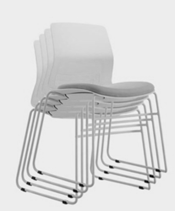 CHAIR SNOUT SLED WHITE GREY SEATPAD 2