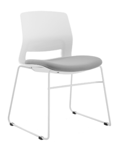 CHAIR SNOUT SLED WHITE GREY SEATPAD