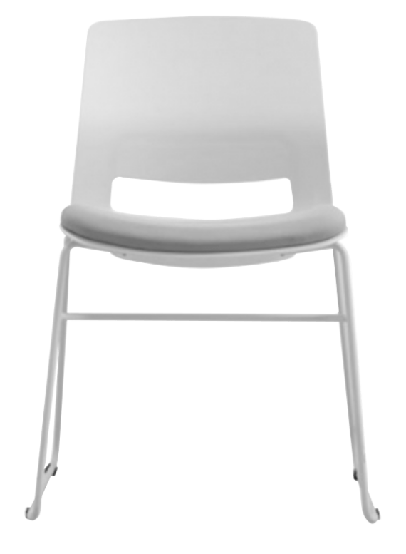 CHAIR SNOUT SLED WHITE GREY SEATPAD 4 1