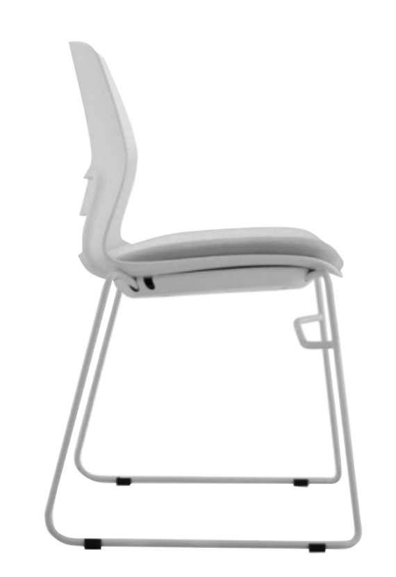 CHAIR SNOUT SLED WHITE GREY SEATPAD 5 1