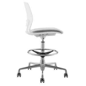 STOOL SNOUT CASTOR WHITE GREY SEATPAD side side new 1 1