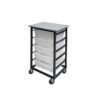 5 MOBILE TOTE BOX METAL TROLLEY