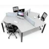 3 Person 120 degree Straight Workstations